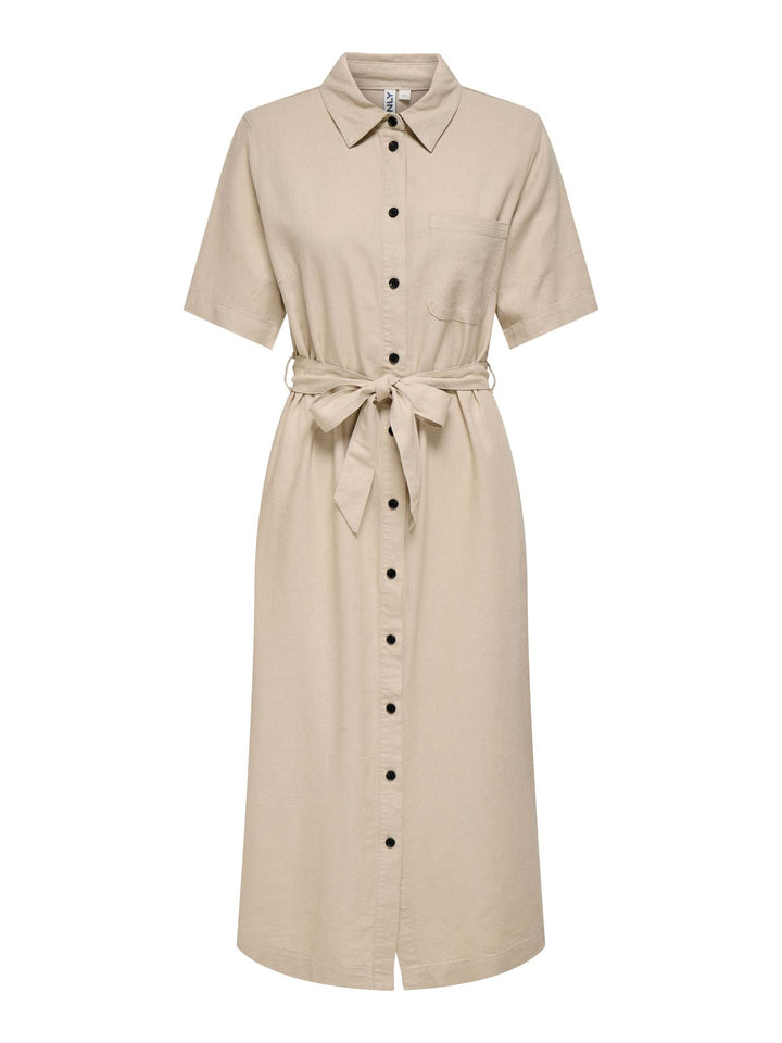 ONLY Leinenkleid Caro mit Gürtel