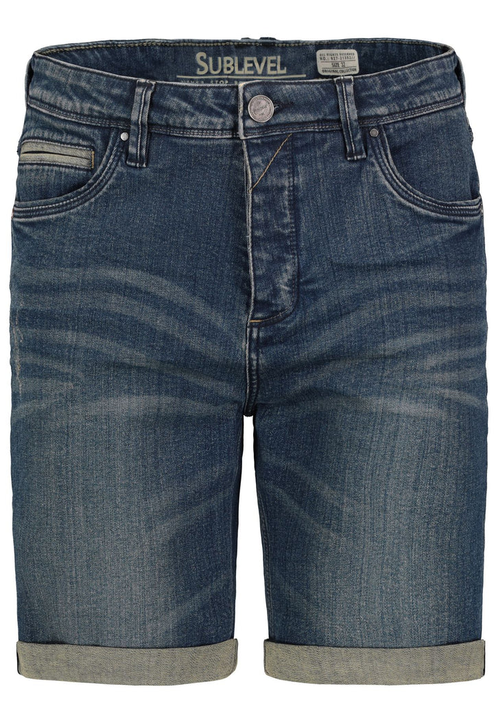 Herren HAKA Jeans Bermuda, Zierband an Auf