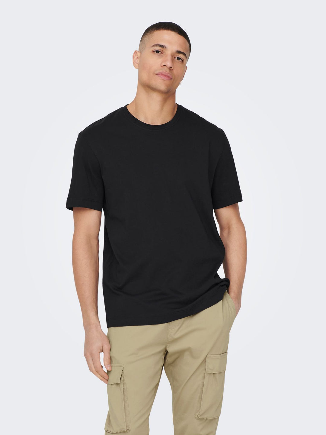 Herren ONSMAX LIFE SS STITCH TEE NOOS Black