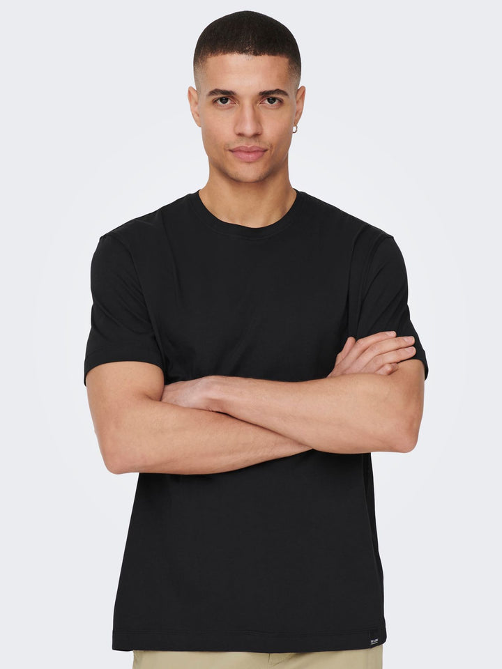 Herren ONSMAX LIFE SS STITCH TEE NOOS Black