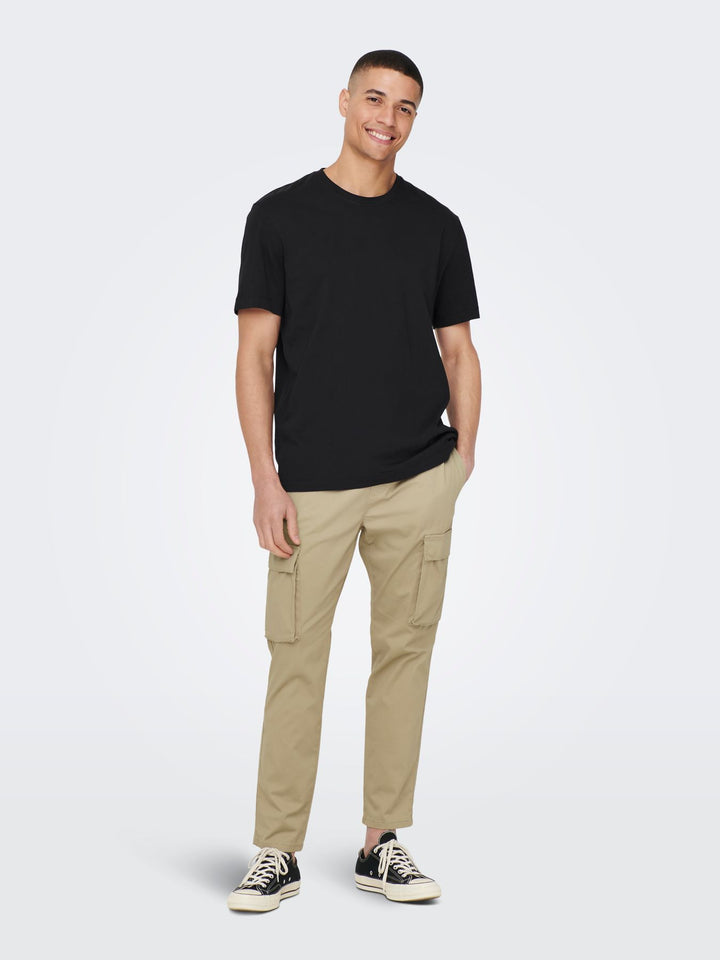 Herren ONSMAX LIFE SS STITCH TEE NOOS Black
