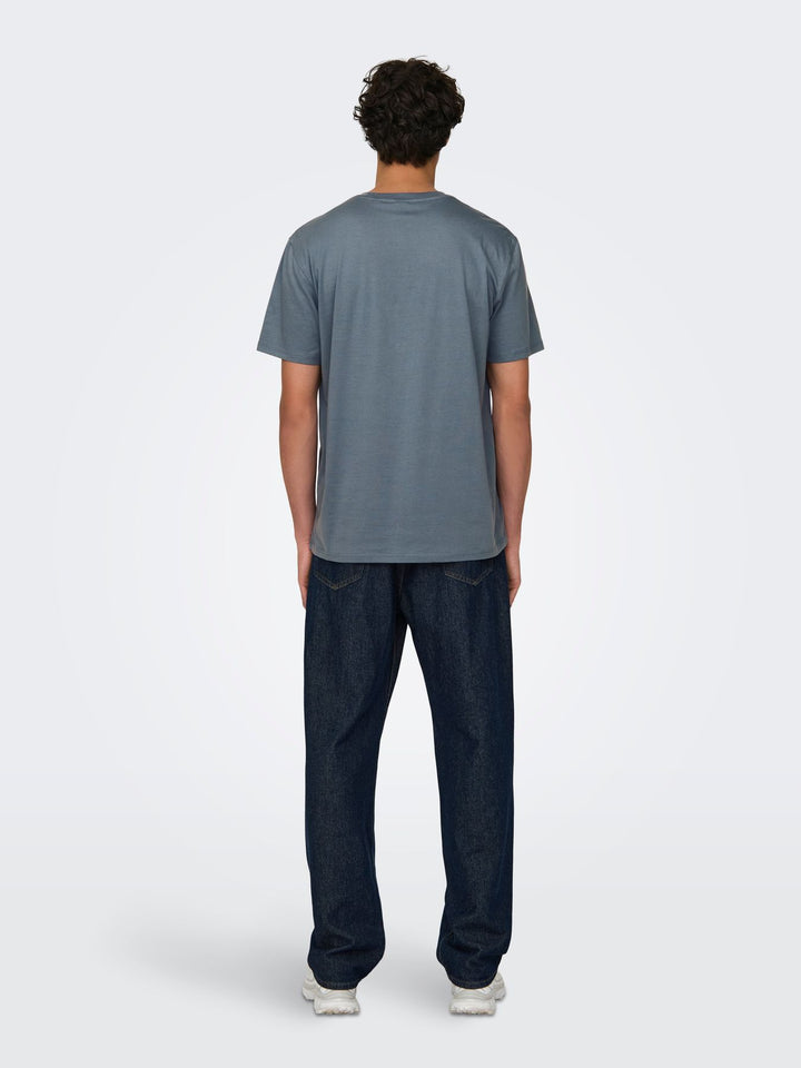 Herren ONSMAX LIFE SS STITCH TEE NOOS Grey