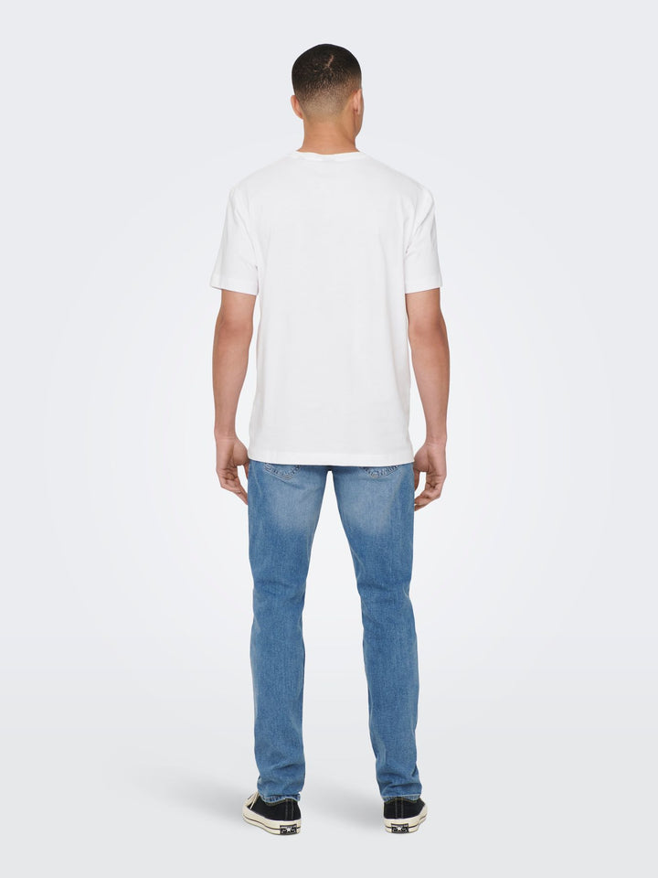 Herren ONSMAX LIFE SS STITCH TEE NOOS white