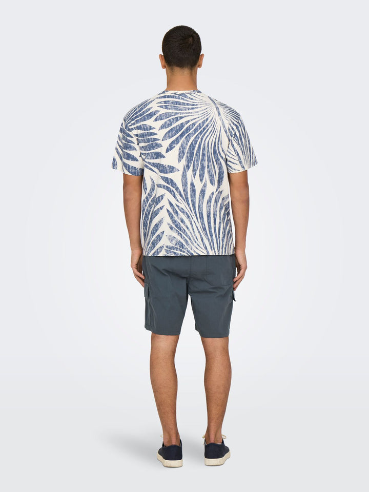 Herren ONSZEKE LIFE REG WASHED SS AOP TEE