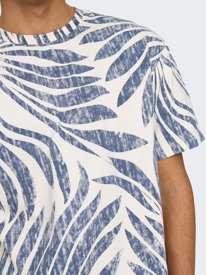 Herren ONSZEKE LIFE REG WASHED SS AOP TEE