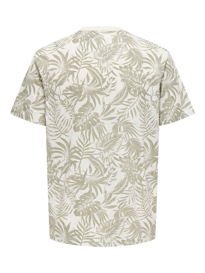 Herren ONSPERRY LIFE REG LEAF AOP SS TEE N