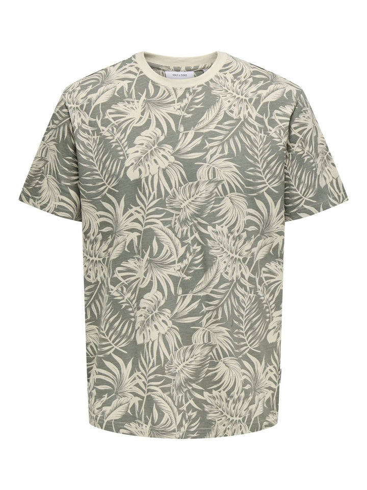 Herren ONSPERRY LIFE REG LEAF AOP SS TEE N