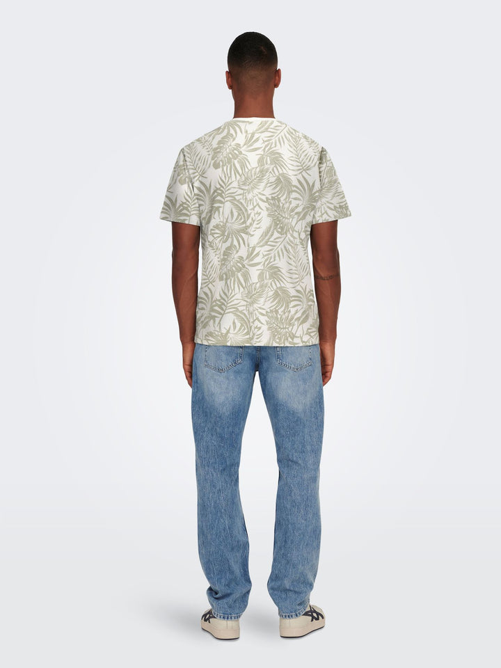 Herren ONSPERRY LIFE REG LEAF AOP SS TEE N