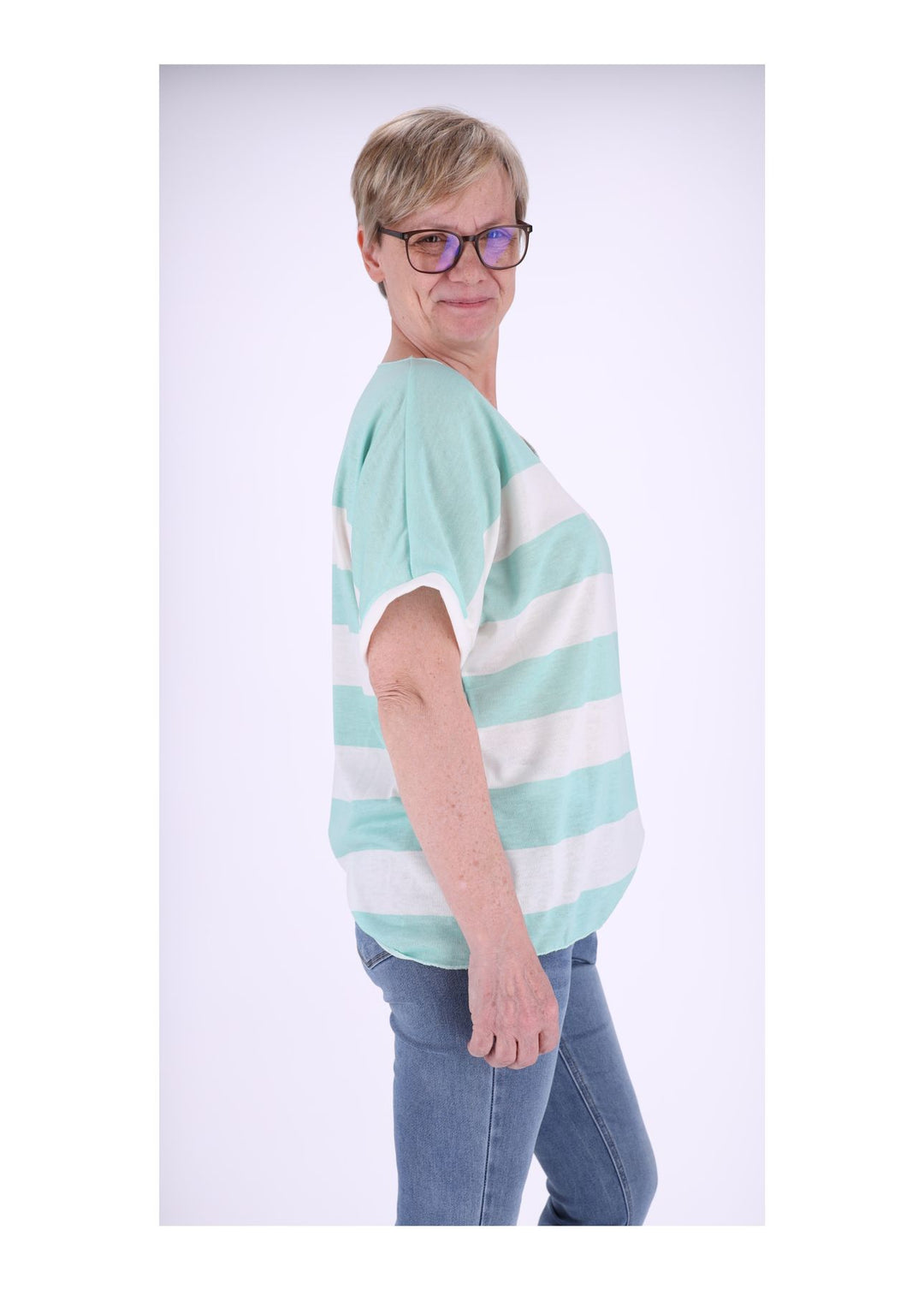 Splash of Color Damen T-Shirt Blockstreifen