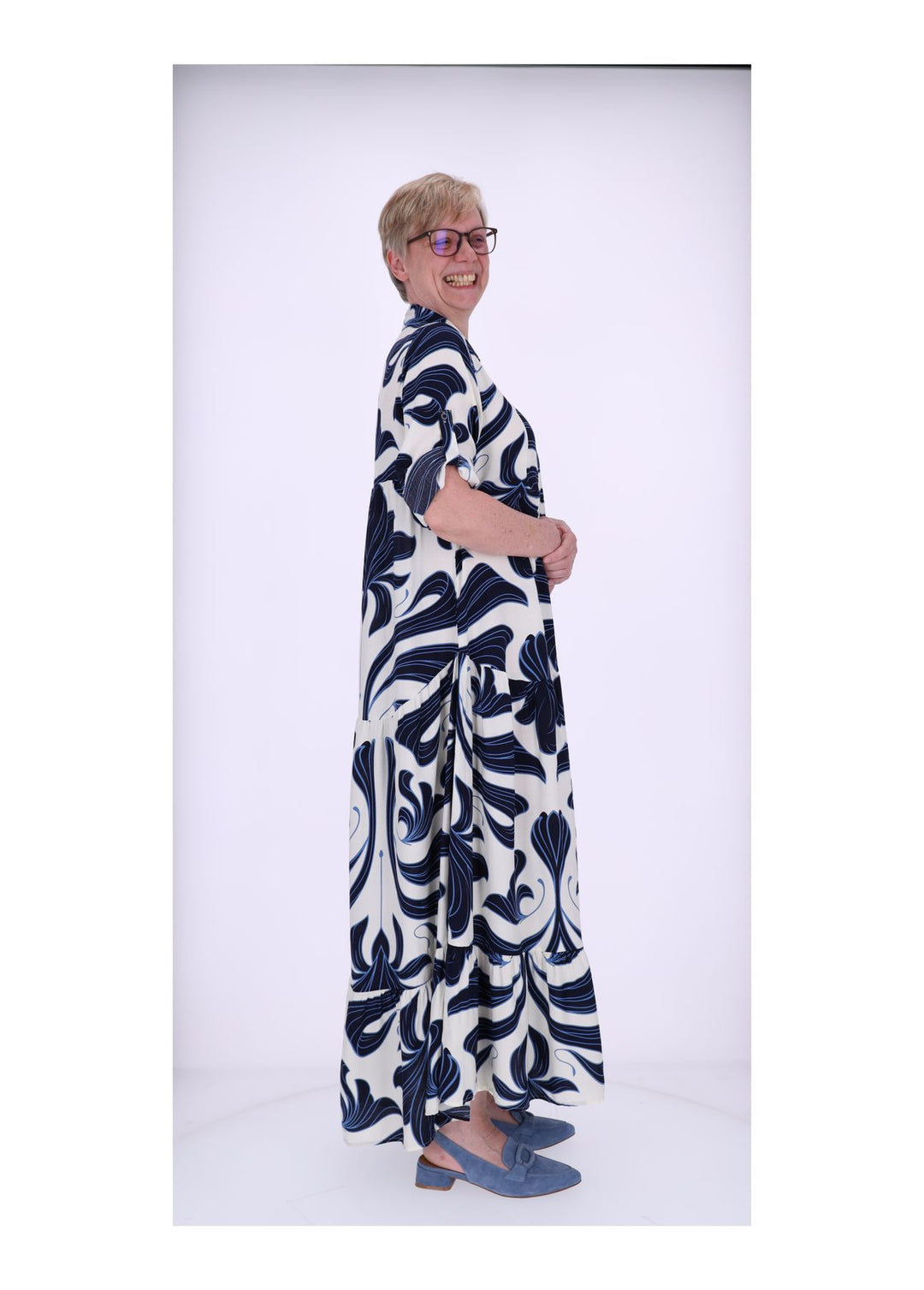 Blusenkleid Maxi Print