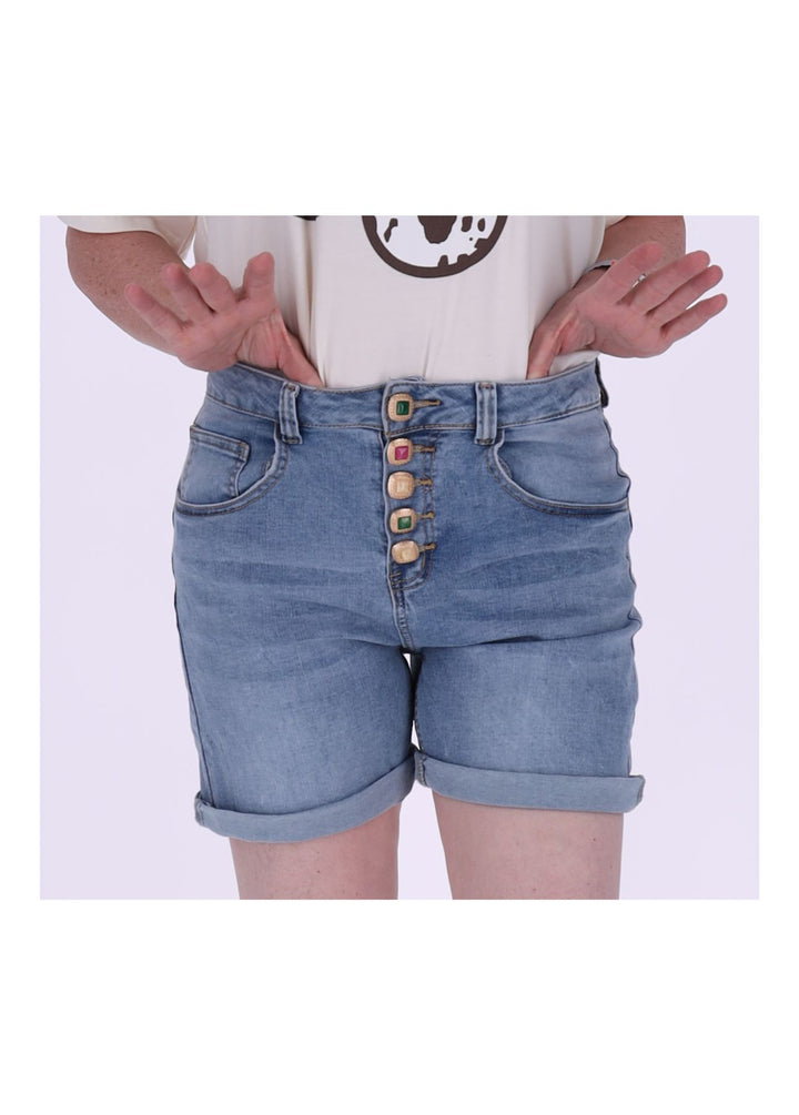 Jeans Short bunte Knöpfe