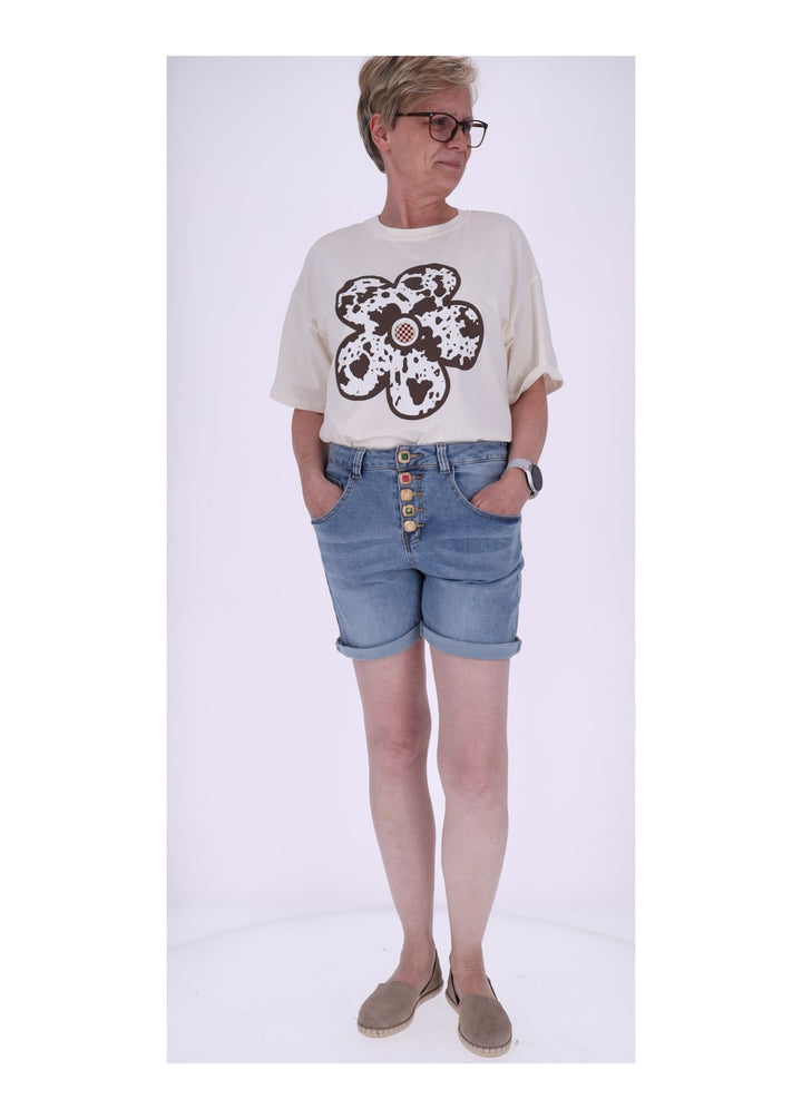 Jeans Short bunte Knöpfe