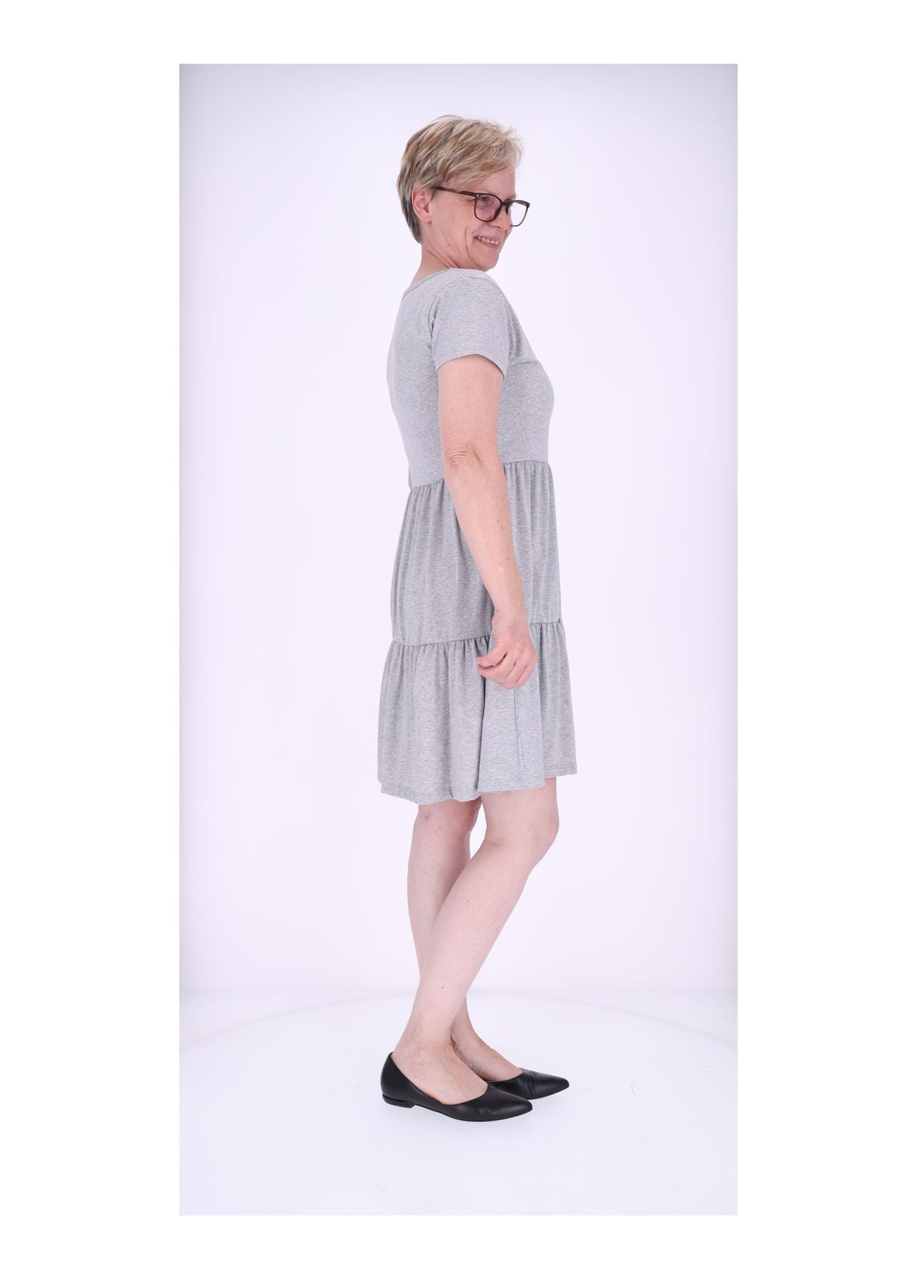 Damen Stufenkleid Jersey Kurzarm