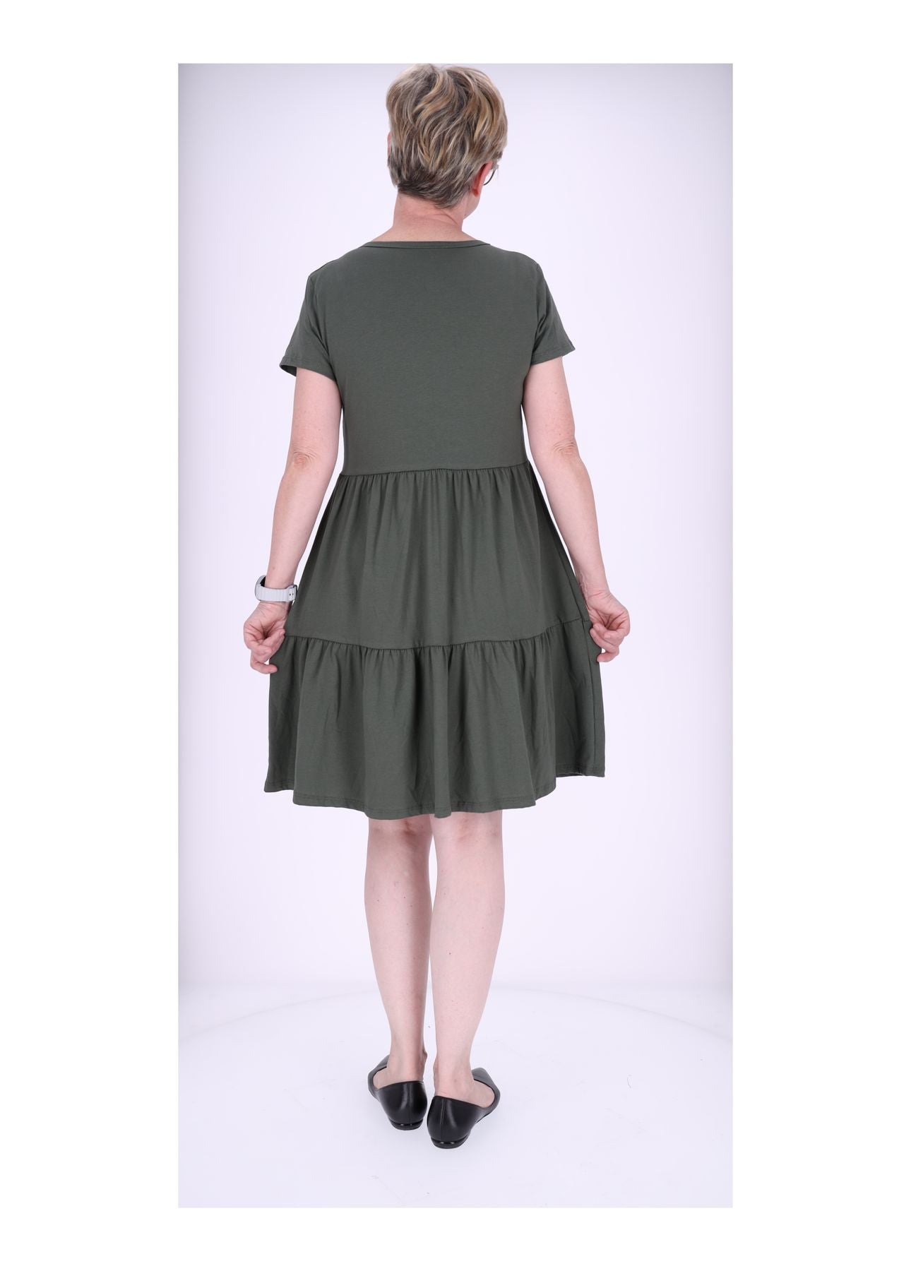 Damen Stufenkleid Jersey Kurzarm