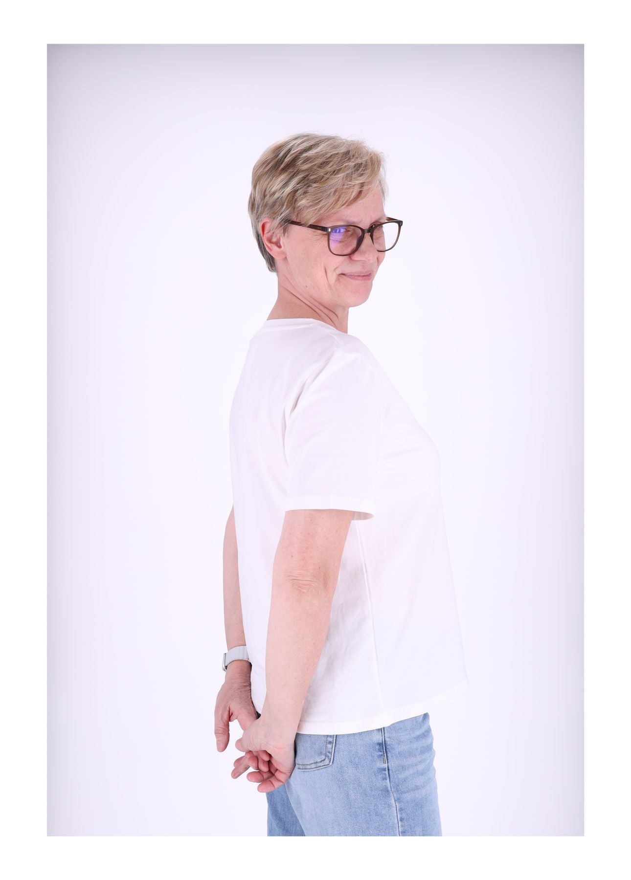 T-Shirt Damen mit Ansteckblume