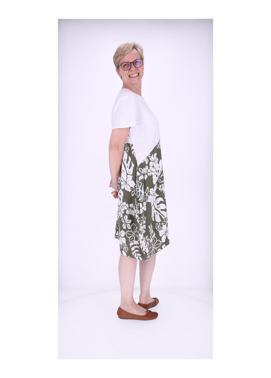 T-Shirtkleid Damen Rock Print Floral