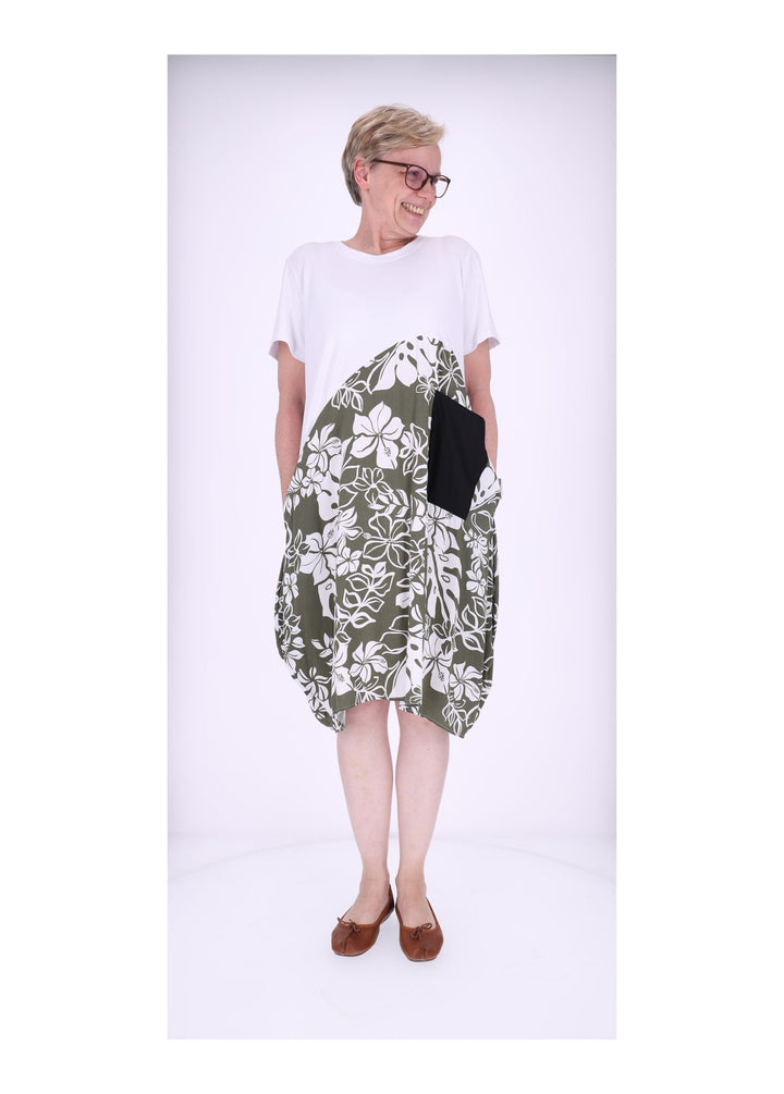 T-Shirtkleid Damen Rock Print Floral