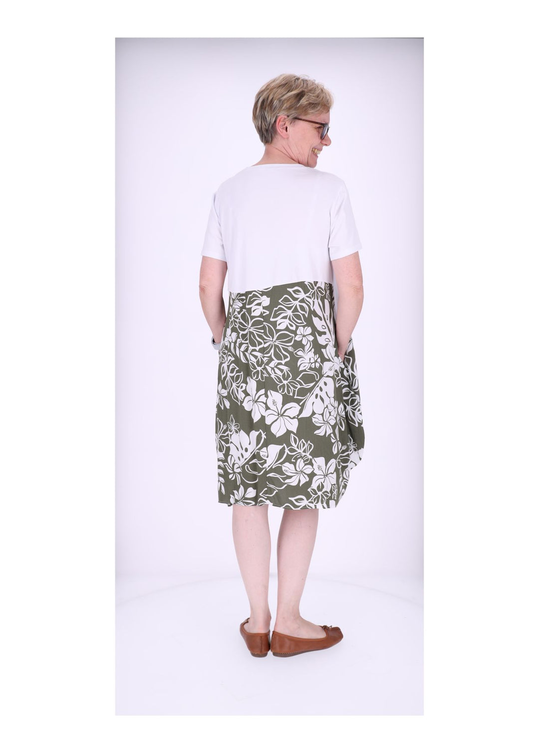 T-Shirtkleid Damen Rock Print Floral