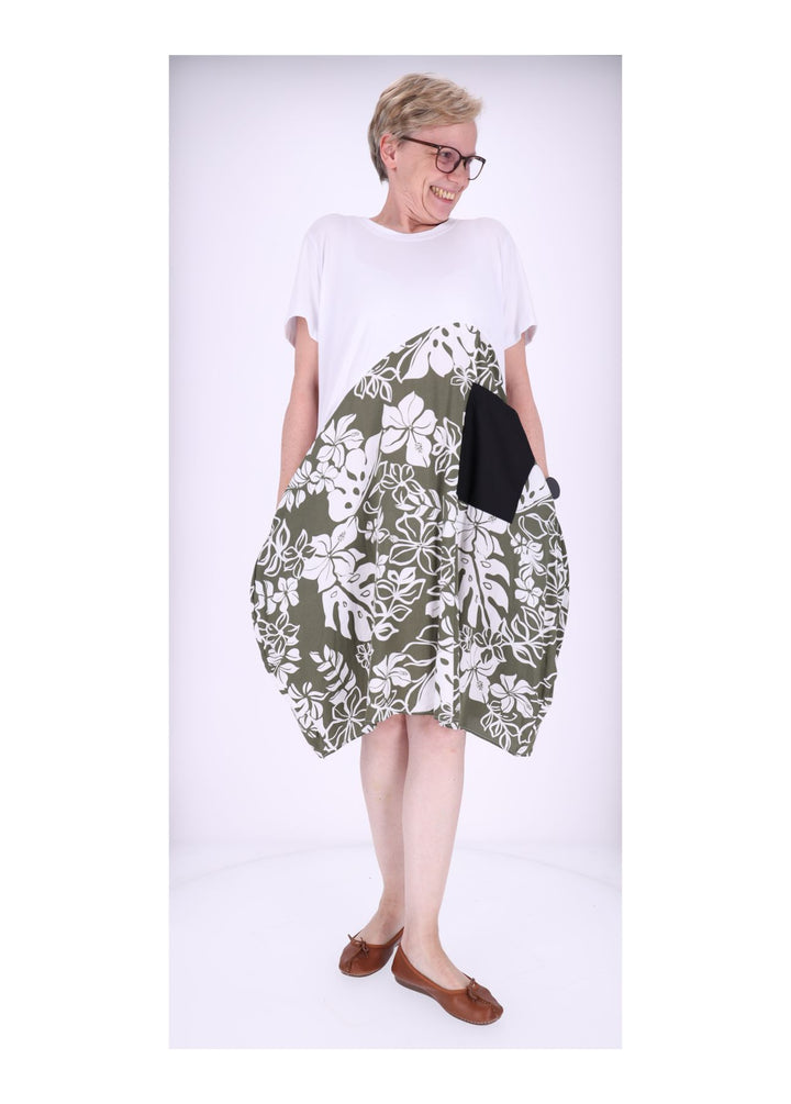 T-Shirtkleid Damen Rock Print Floral