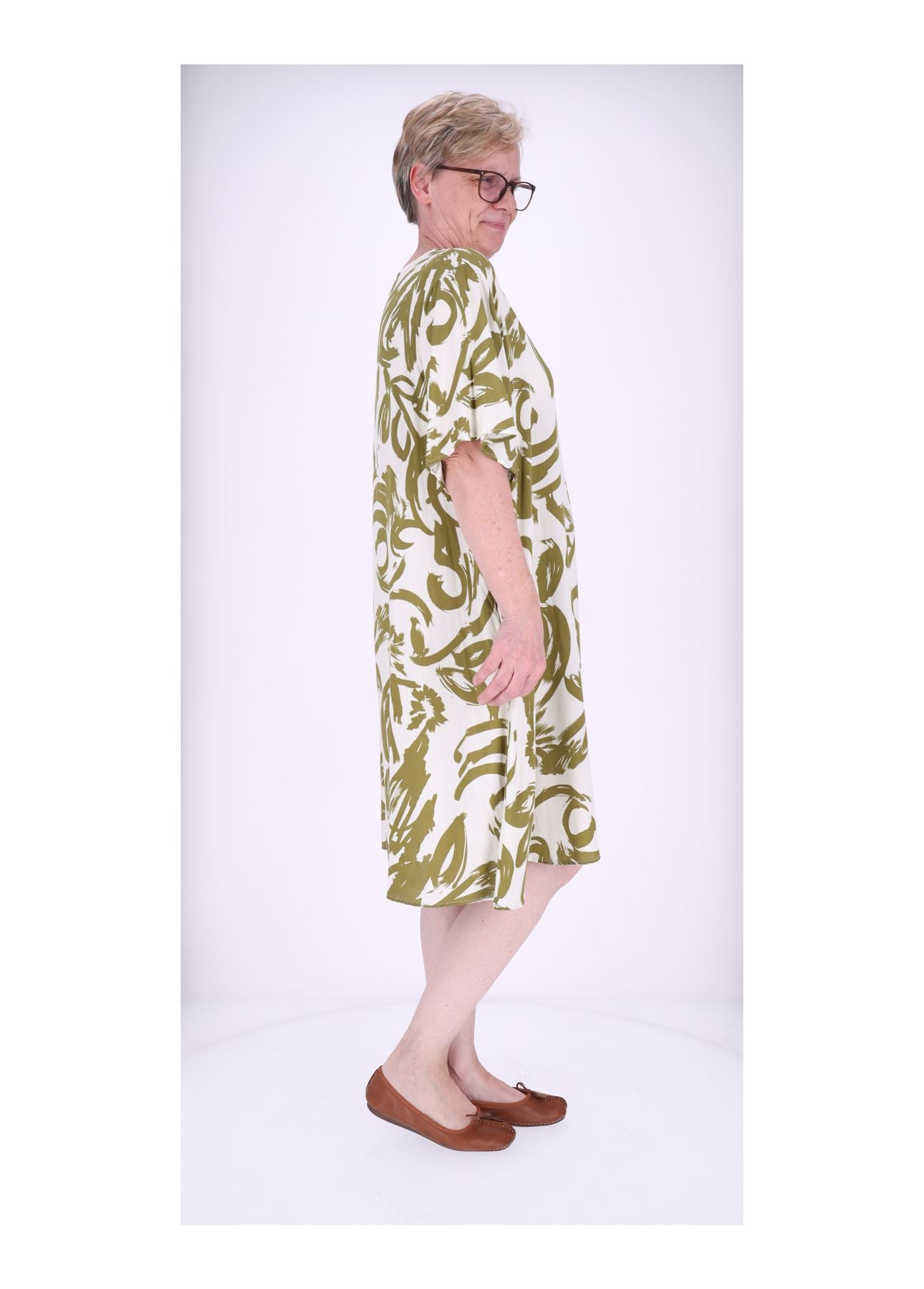 Kleid Damen Einschubtaschen Print Floral