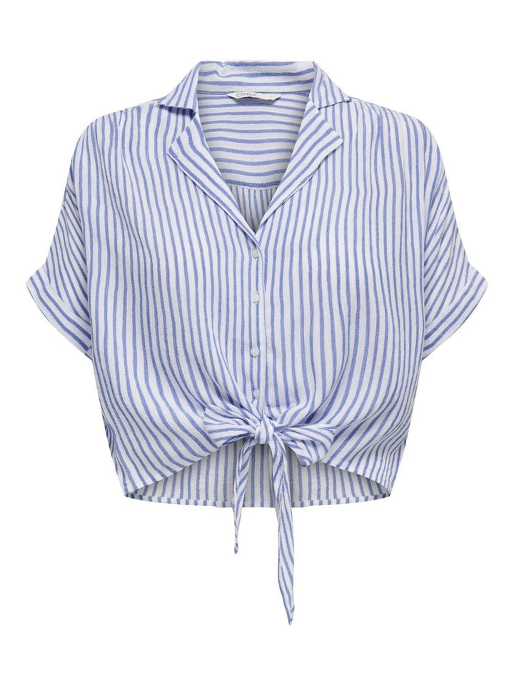 Damen ONLPAULA LIFE S/S TIE SHIRT WVN NOO