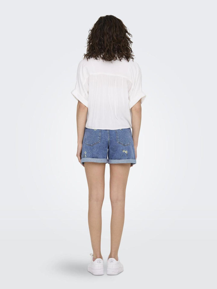 Damen ONLPAULA LIFE S/S TIE SHIRT WVN NOO