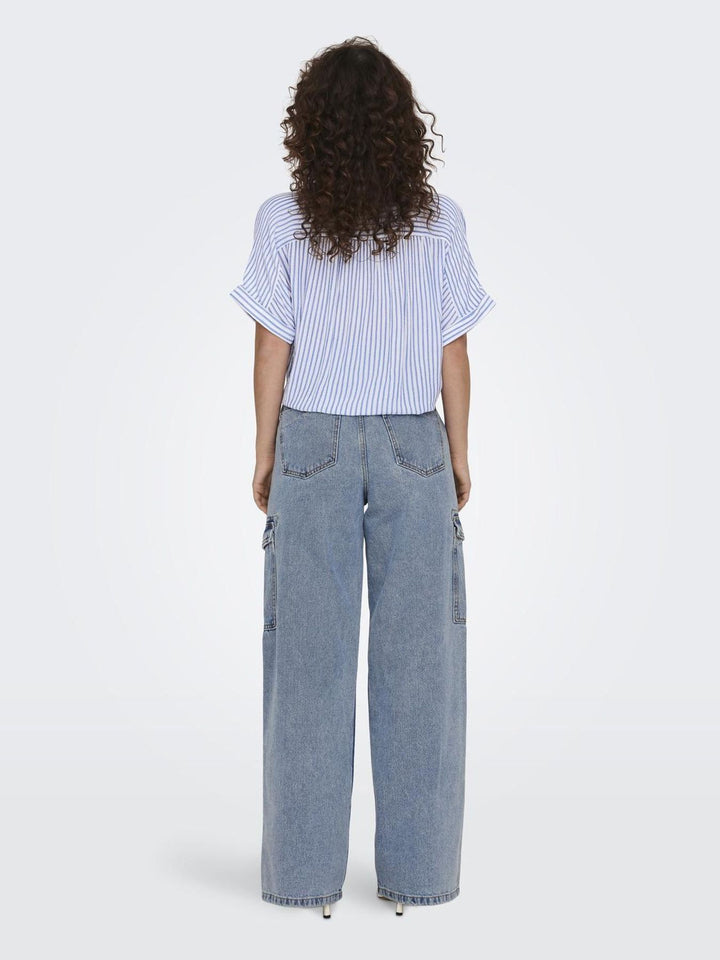 Damen ONLPAULA LIFE S/S TIE SHIRT WVN NOO