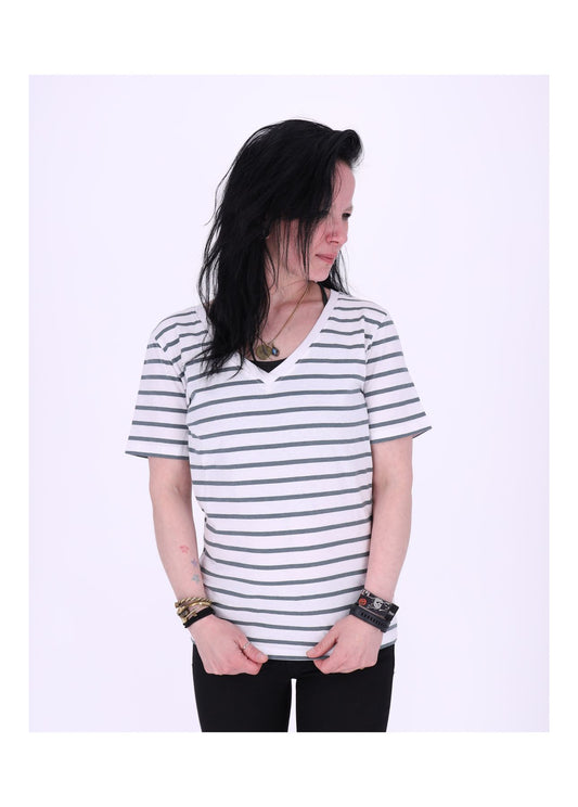 Damen 19624-TURIN-V-NECK-STREIFEN