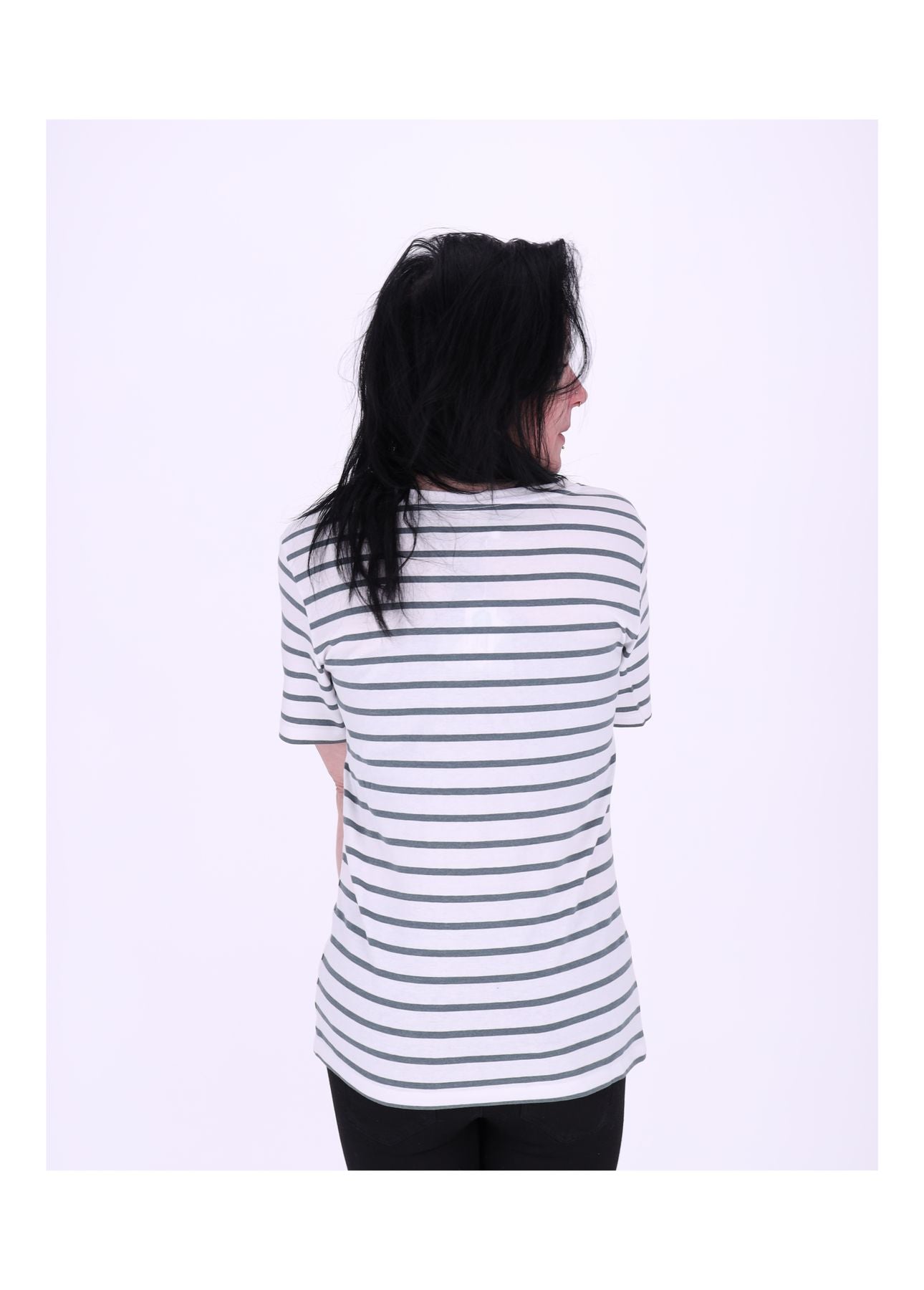 Damen 19624-TURIN-V-NECK-STREIFEN