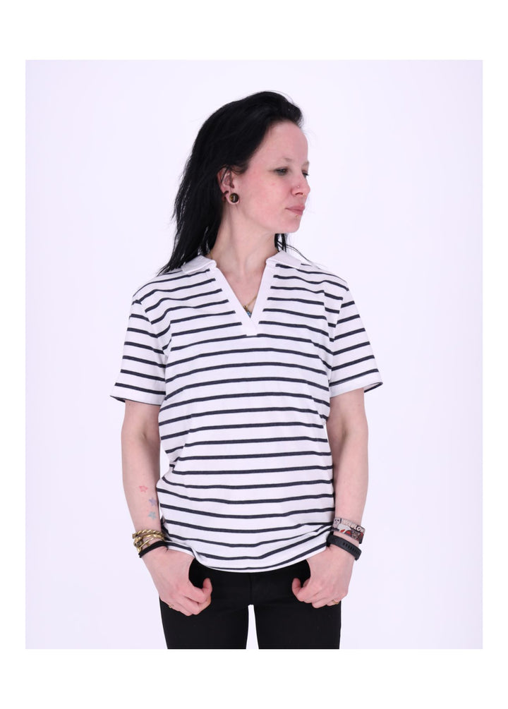 TARA M Damen Poloshirt gestreift
