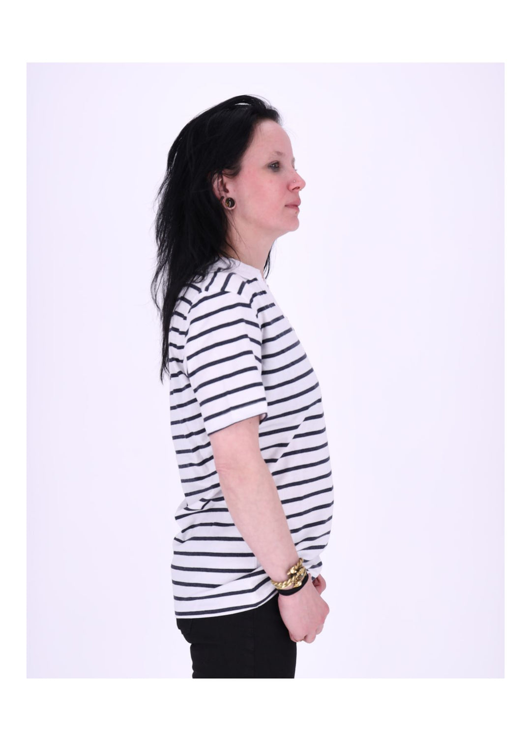 TARA M Damen Poloshirt gestreift