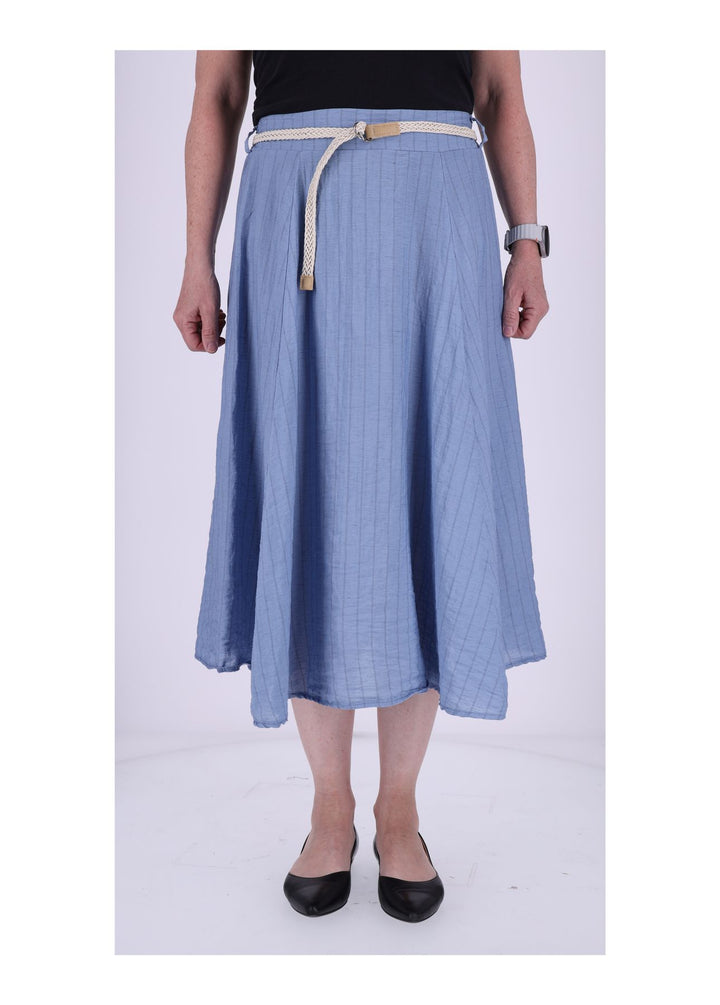 Rock Damen Leinen Nadelstreifen