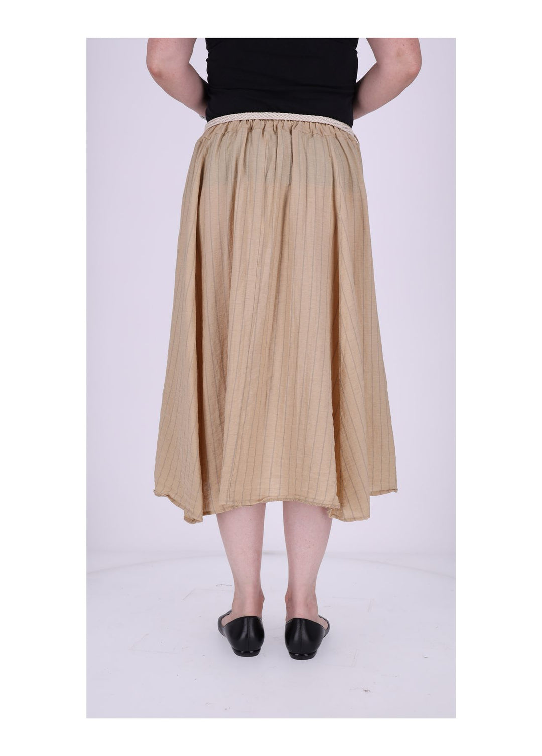 Rock Damen Leinen Nadelstreifen