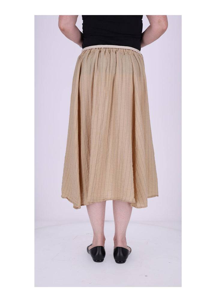 Rock Damen Leinen Nadelstreifen