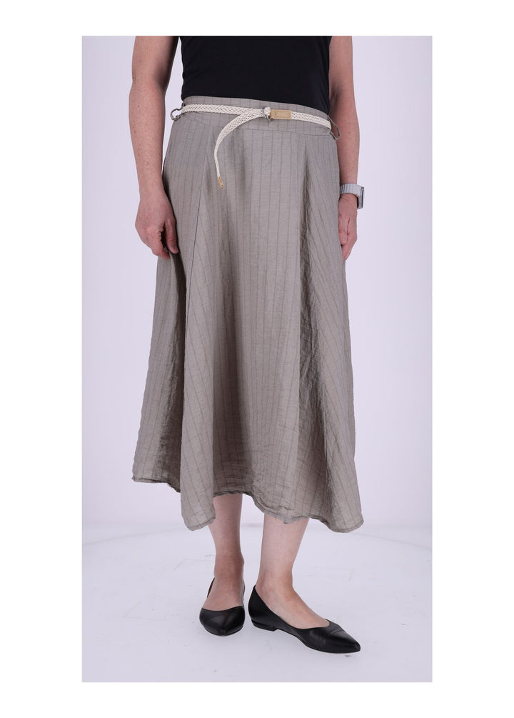 Rock Damen Leinen Nadelstreifen