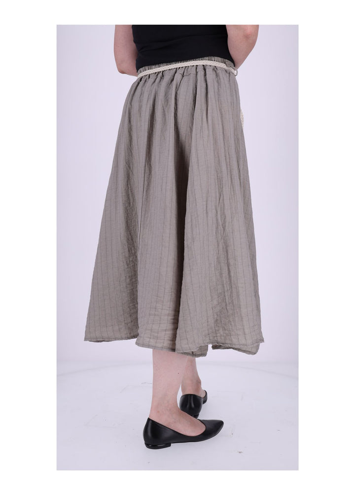 Rock Damen Leinen Nadelstreifen