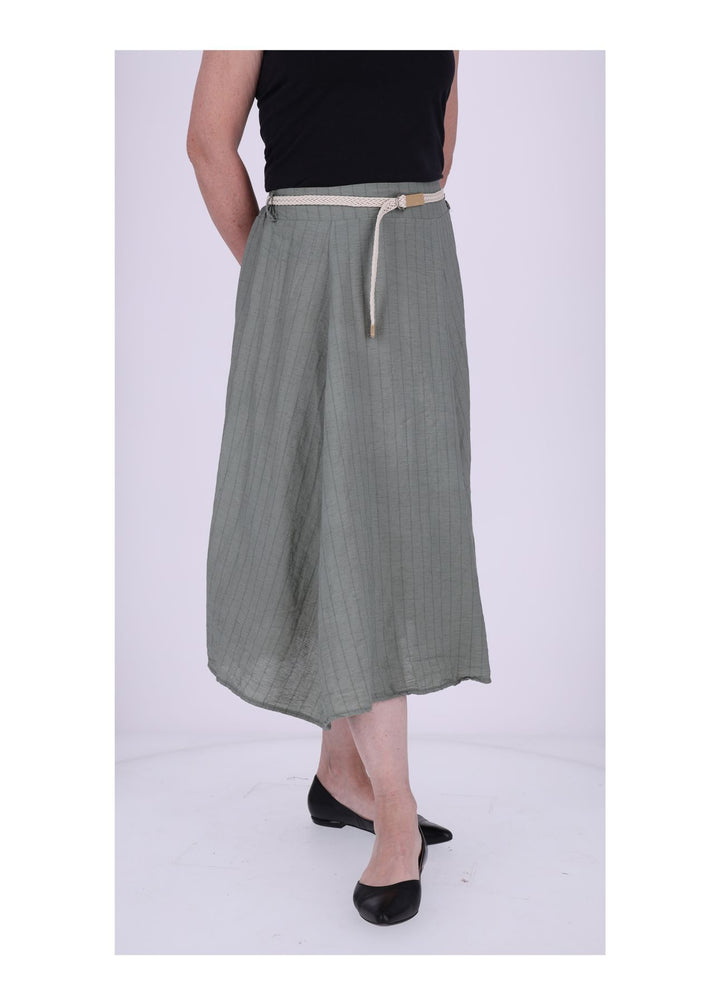 Rock Damen Leinen Nadelstreifen