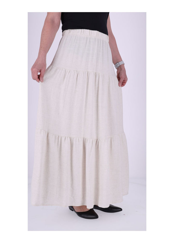 Damen Stufenrock Leinen