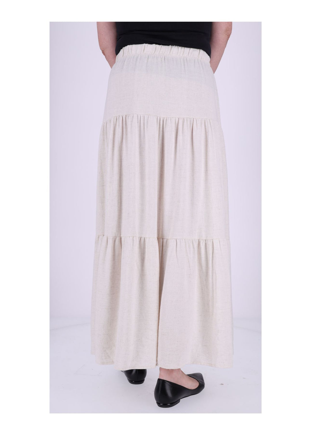 Damen Stufenrock Leinen