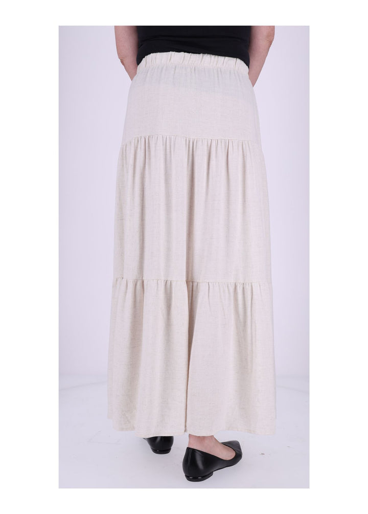 Damen Stufenrock Leinen