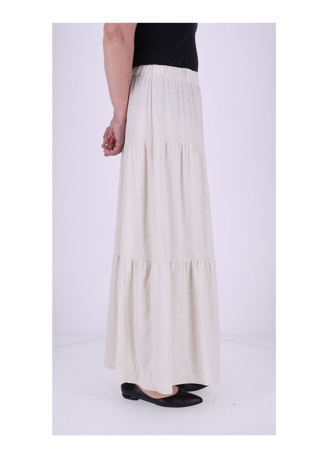 Damen Stufenrock Leinen