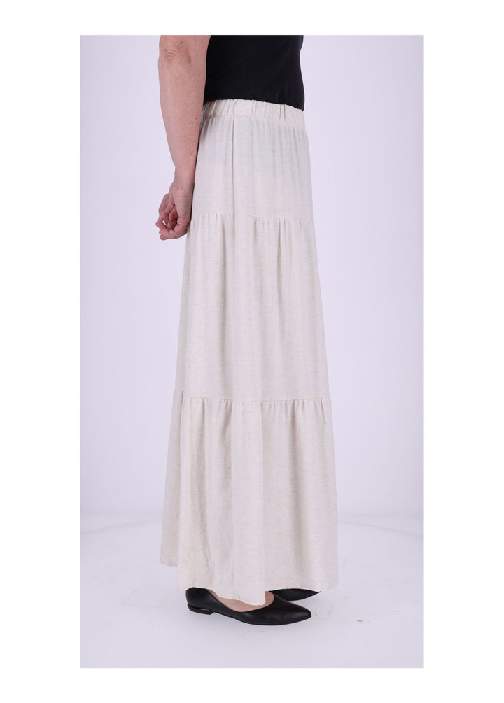 Damen Stufenrock Leinen