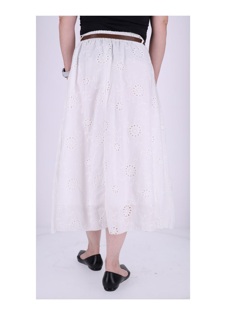 Damen Rock Midi Bestickt