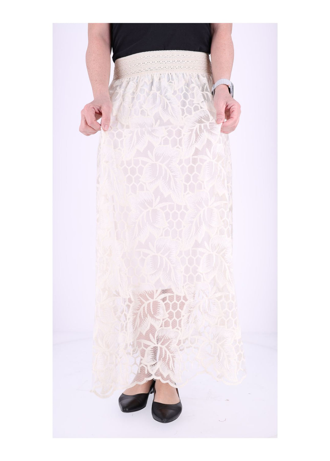 Damen Rock Tüll bestickt