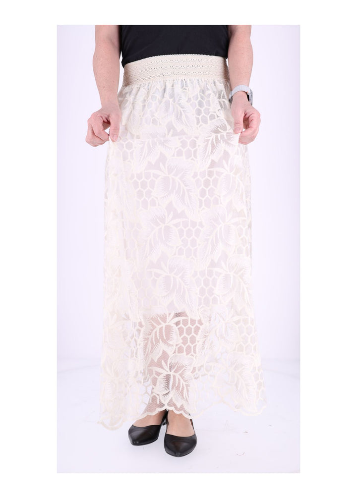 Damen Rock Tüll bestickt