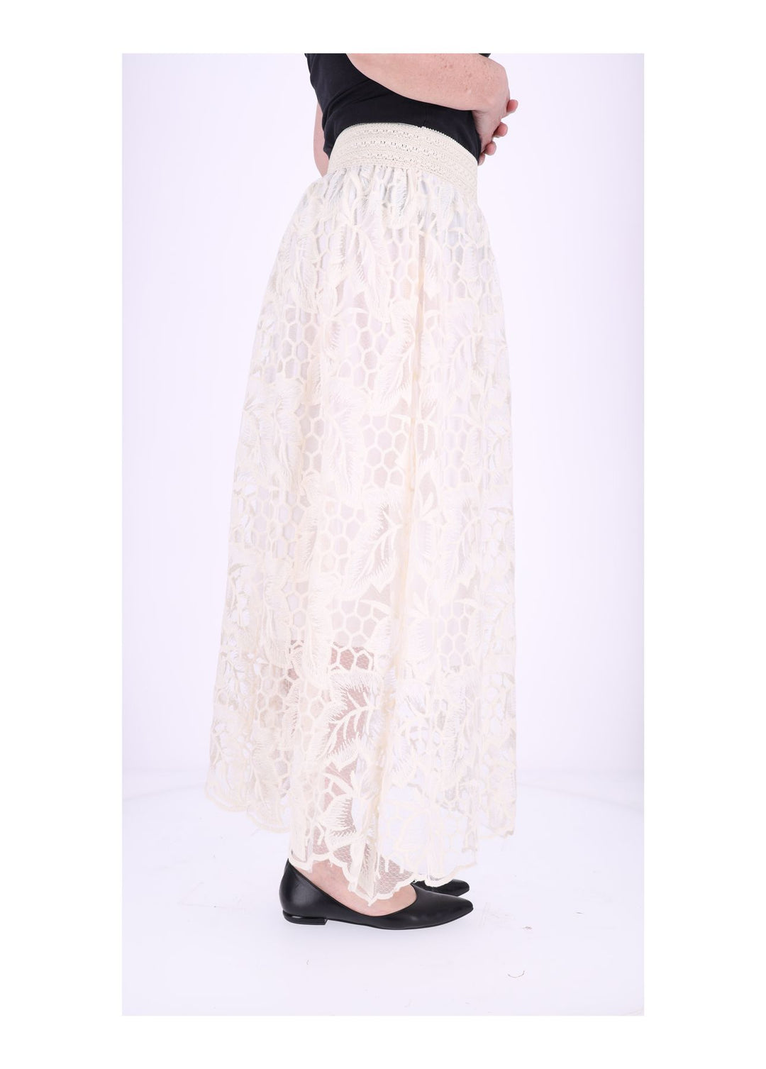 Damen Rock Tüll bestickt