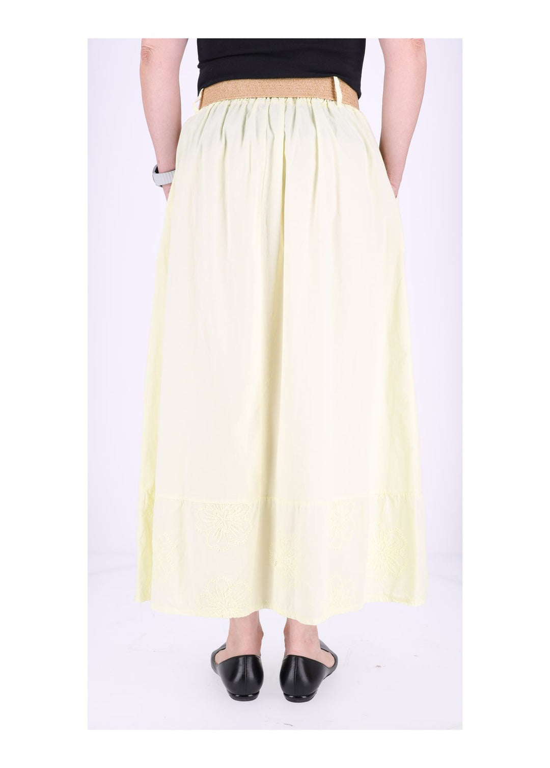 Damen Rock Stufe Stickerei