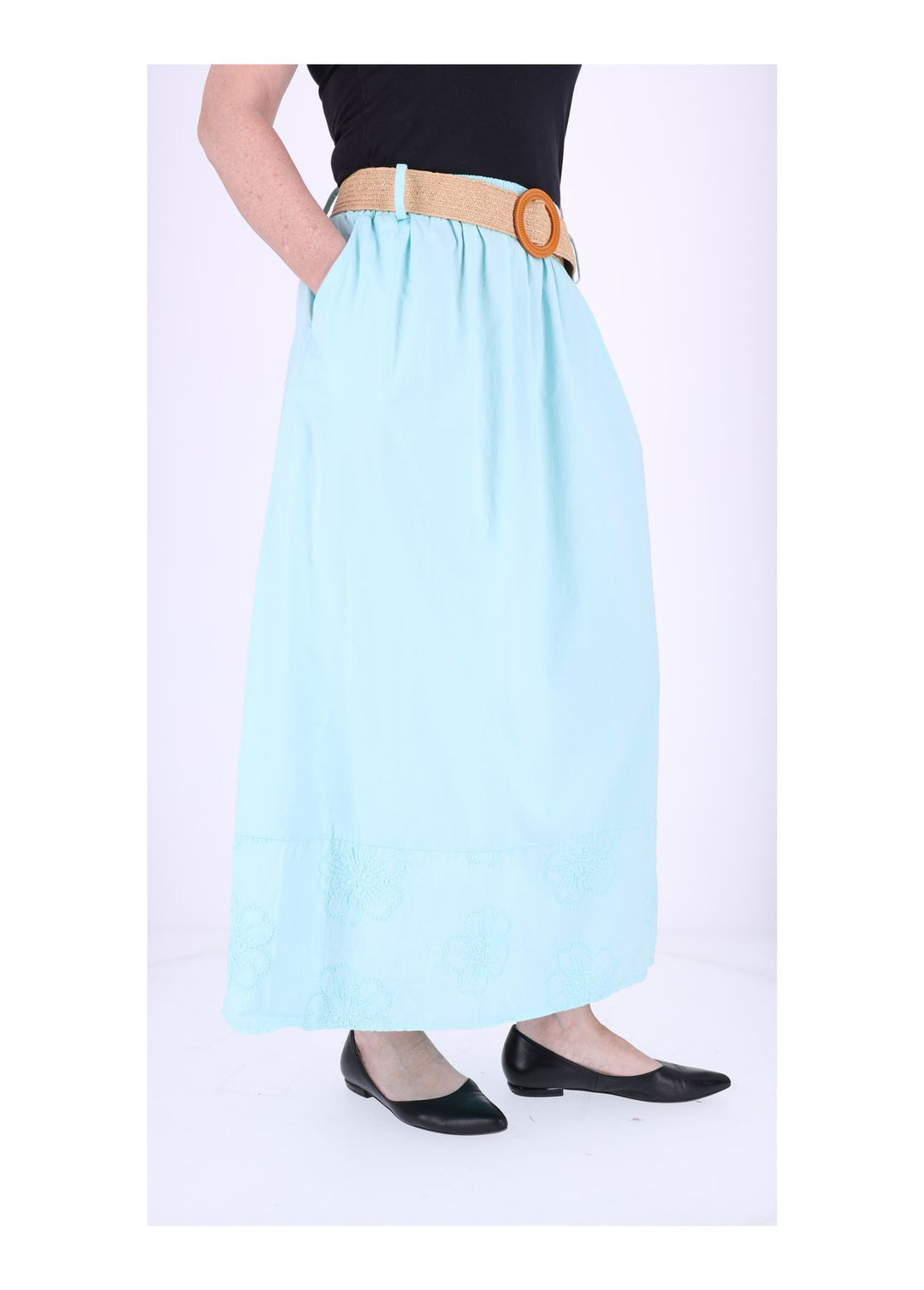 Damen Rock Stufe Stickerei