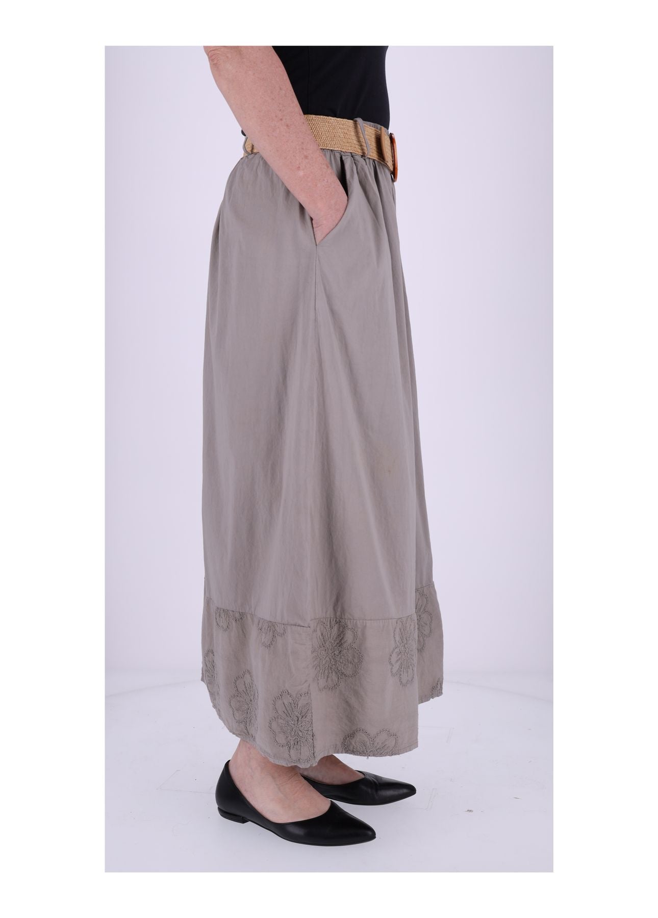 Damen Rock Stufe Stickerei