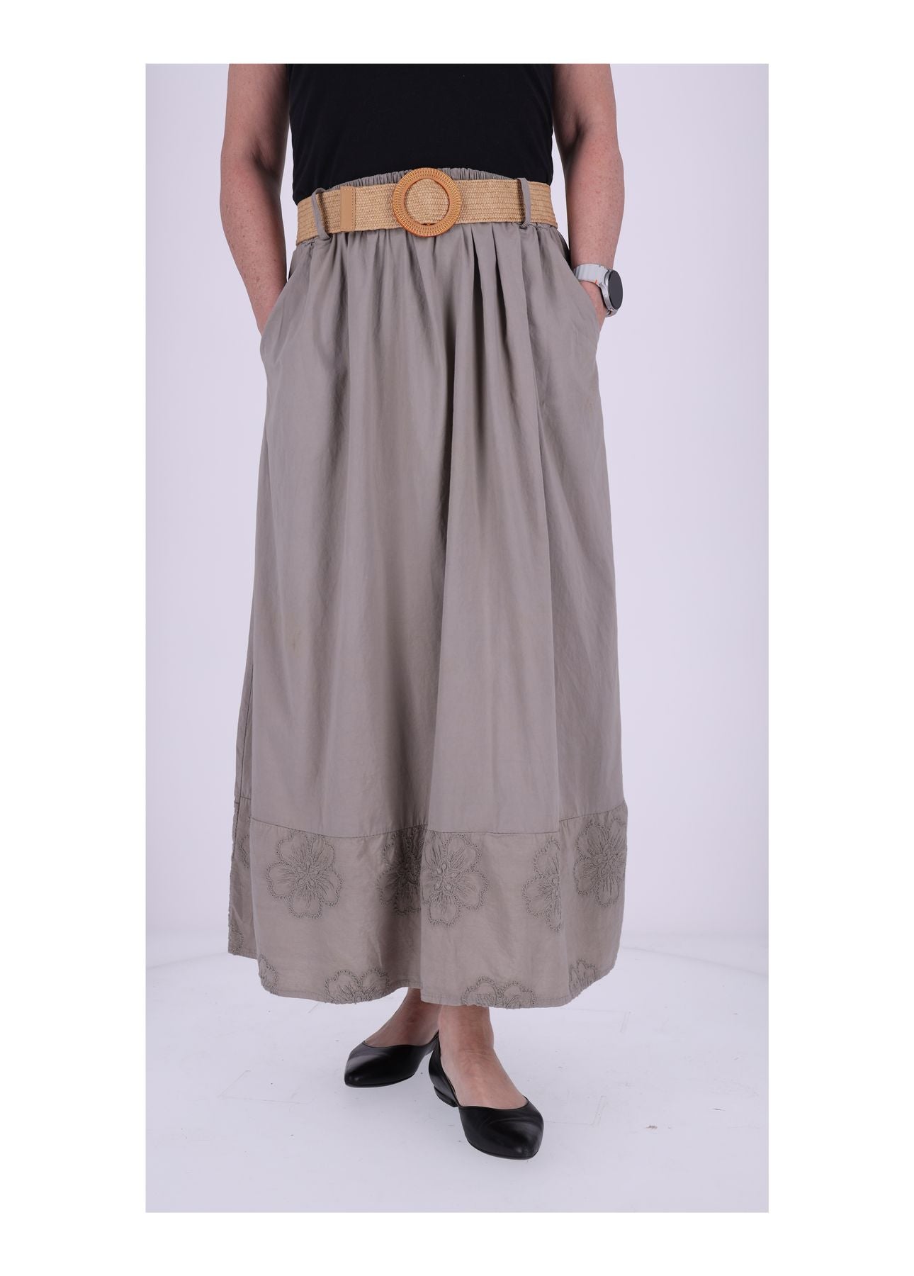 Damen Rock Stufe Stickerei